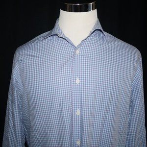 Canali Dress Shirt Button Front 16.5 Blue